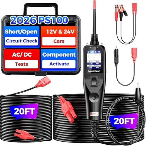 2026  PowerScan PS100 Power Circuit Probe Tester, 12-24V Automotive Black