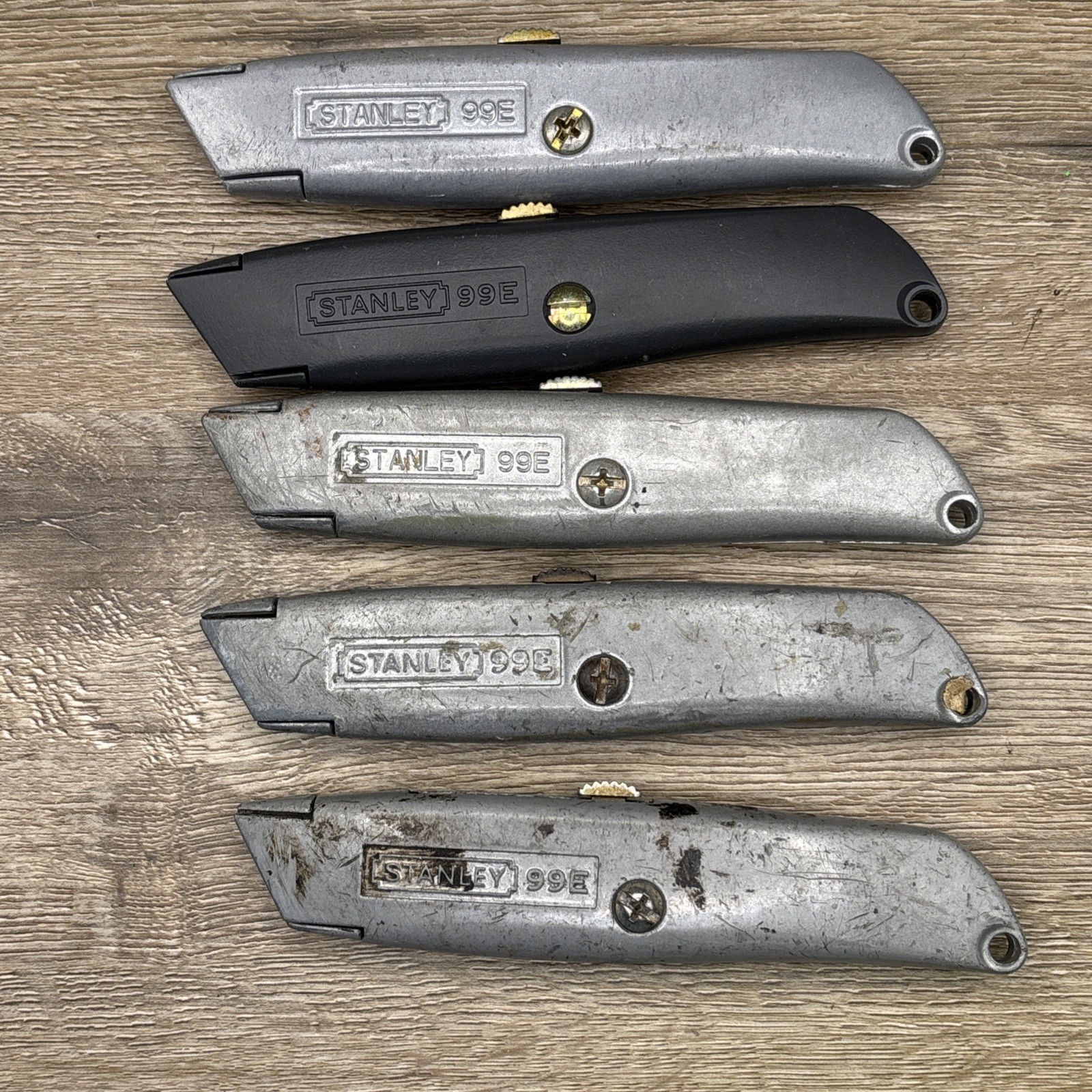 Lot B 5 Stanley 99E Retractable Utility Knife Box Cutter Made in USA