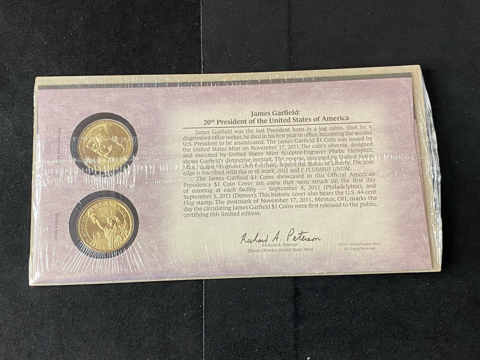 James Garfield US Mint First Day Presidential Dollar $1 Set Free Ship