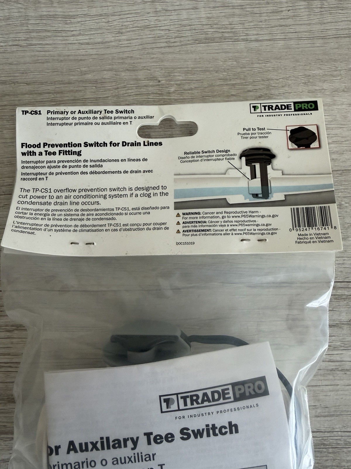 Trade Pro TP-CS1 Condensate Drain Line Switch Tee
