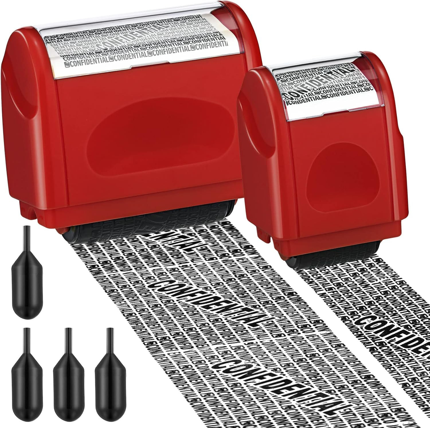 2 Pack Identity Protection Roller Stamp Identity Theft, Confidential, Privacy Ro