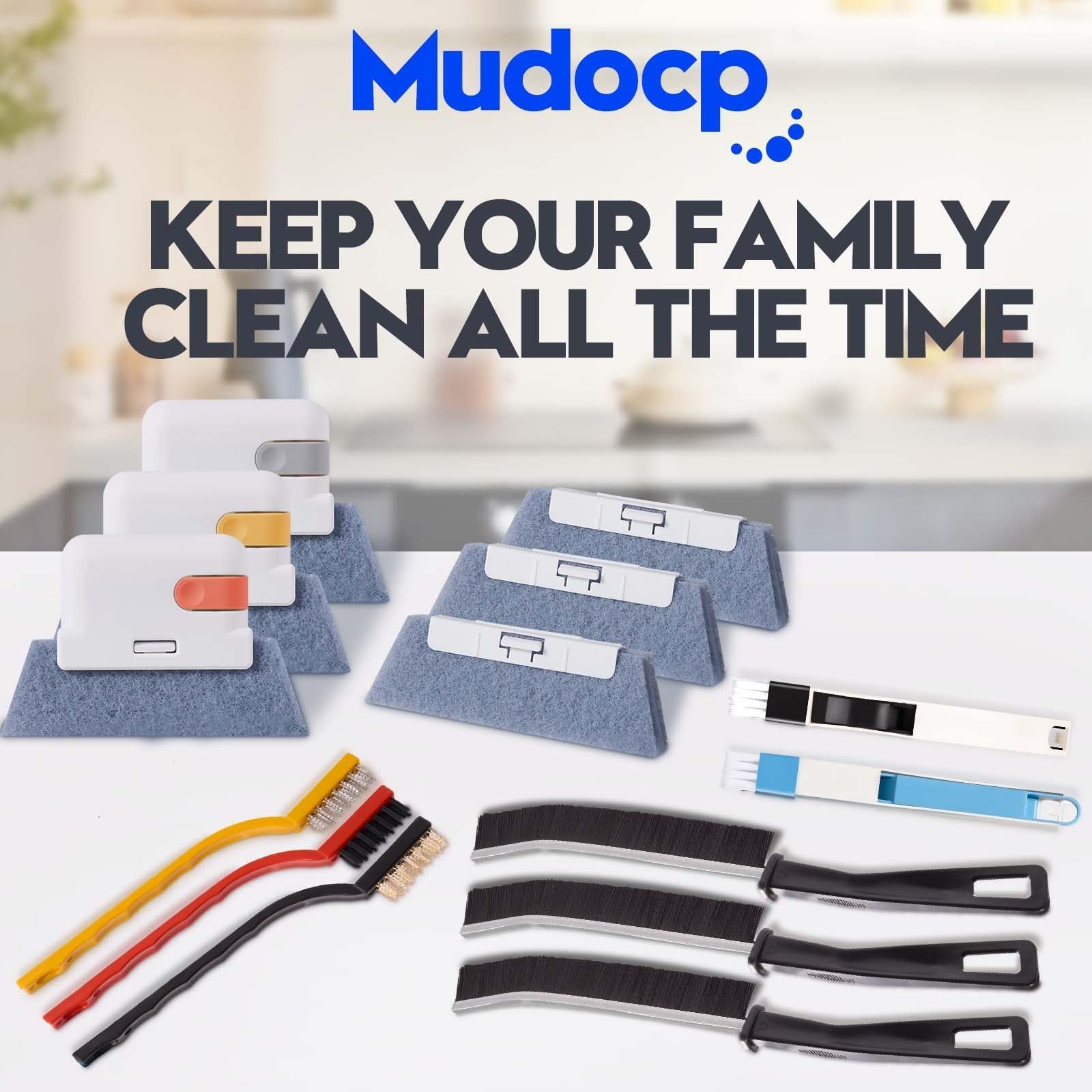 Window Track Cleaner Tools Set, 14 PCS Window Groove Cleaning Brush Kit for S...