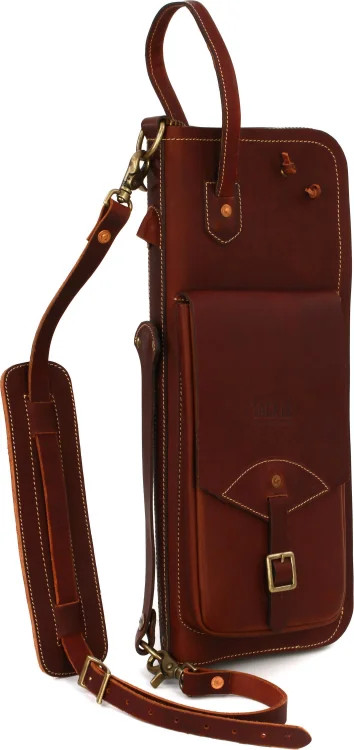 Tackle Instrument Supply Leather Stick Case with Stick Stand - Brown
