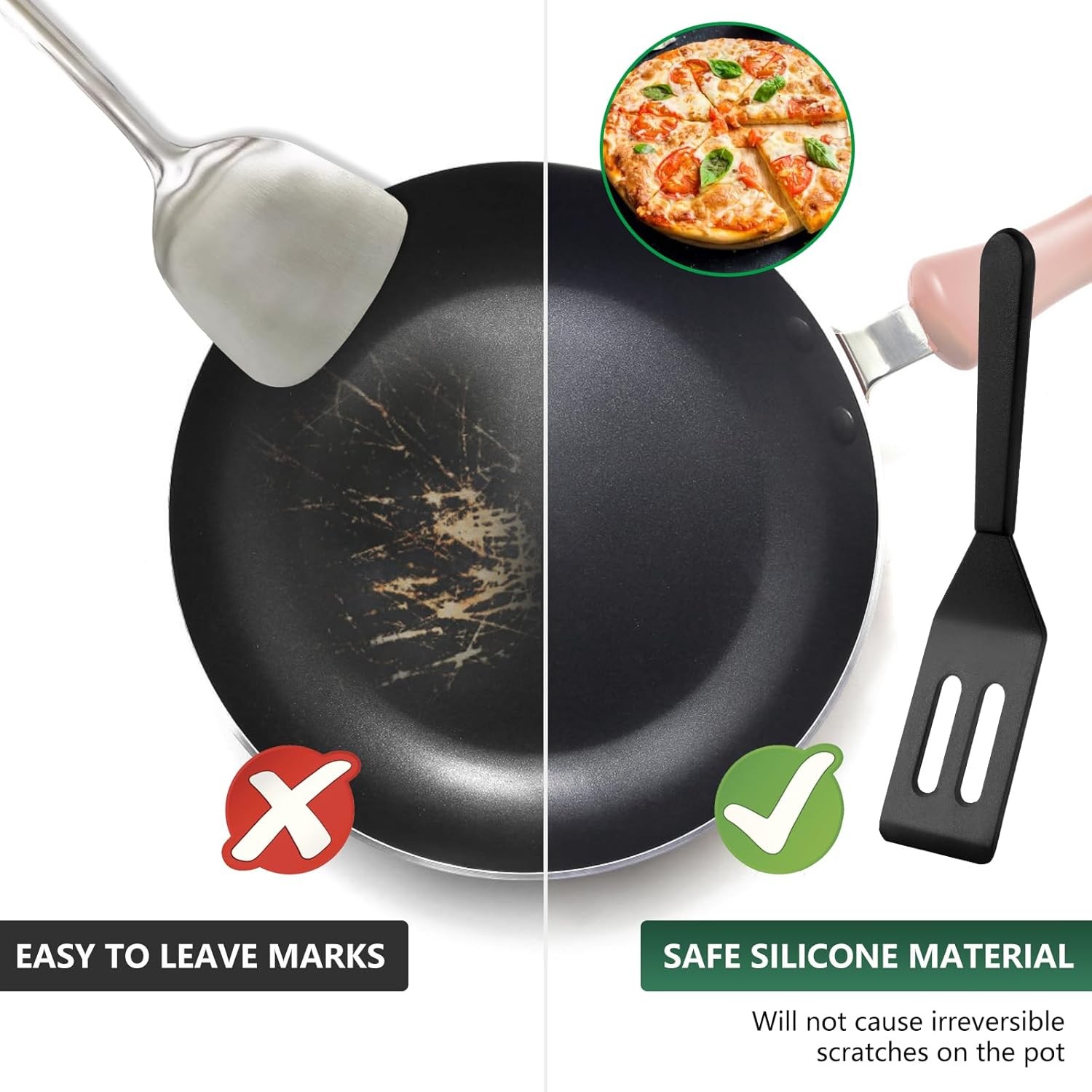 【2 Pack】 Small Spatula for Nonstick Cookware Mini Spatulas for kitchen