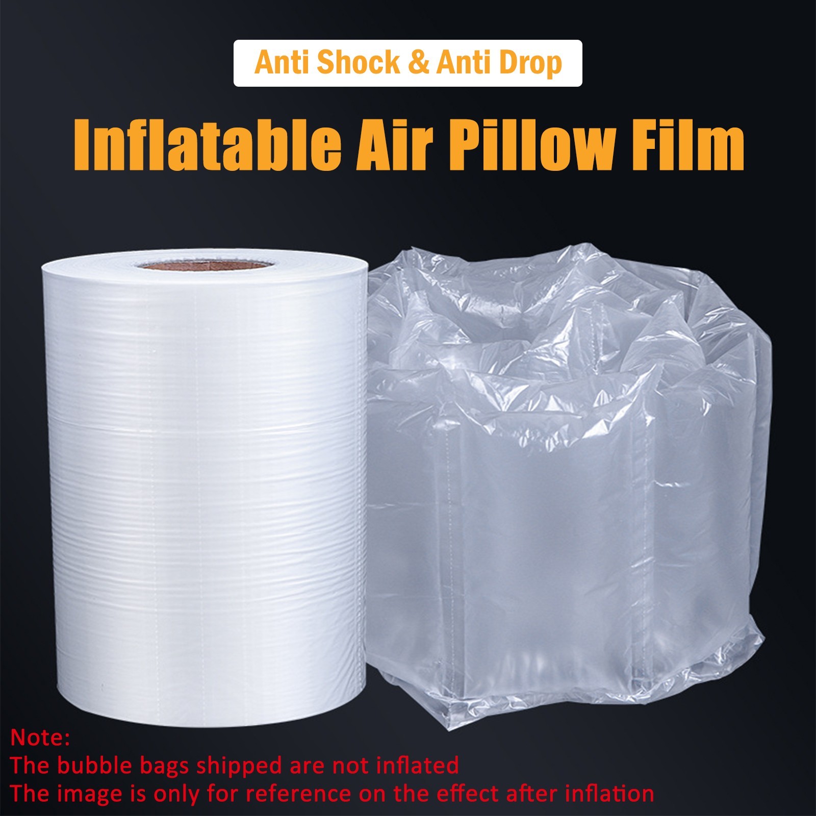 1968 ft x 4" x 8" Air Cushion Film Air Pillow Film Roll for Shipping Packaging