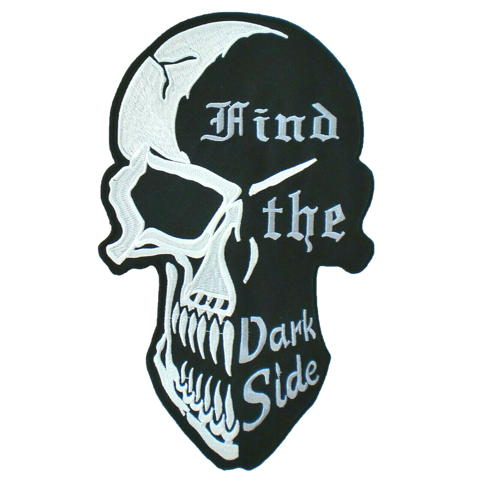 LARGE Skull Find Dark Side Evil Punk Jacket Vest Biker Back Patch Gangster Rider