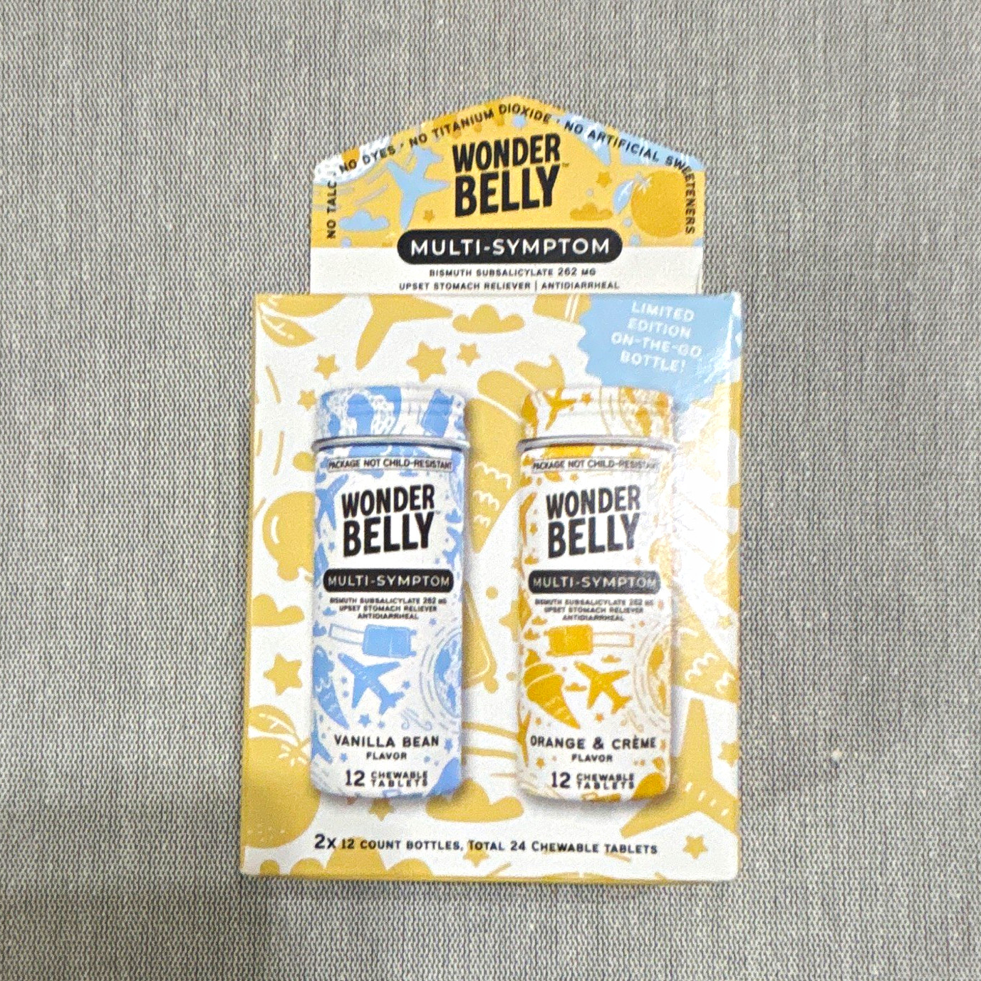 Wonder Belly Multi-Symptom Chewable Tablets 24ct Vanilla/Orange Exp 12/2026