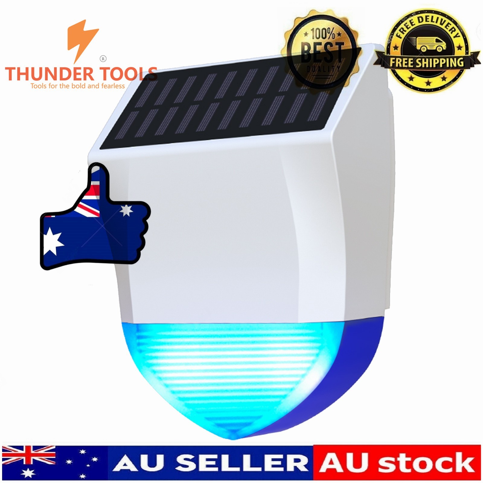 Thunder Tools Solar Powered Wifi Outdoor Alarm BT 5.0 Smart Alarm IPX5