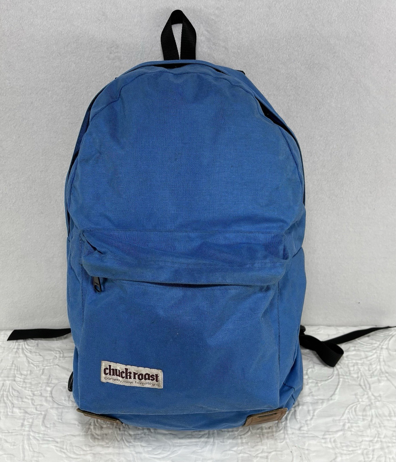 CHUCK ROAST School Backpack Bag 18” Blue Day Travel Pack Nylon Conway NH Vintage