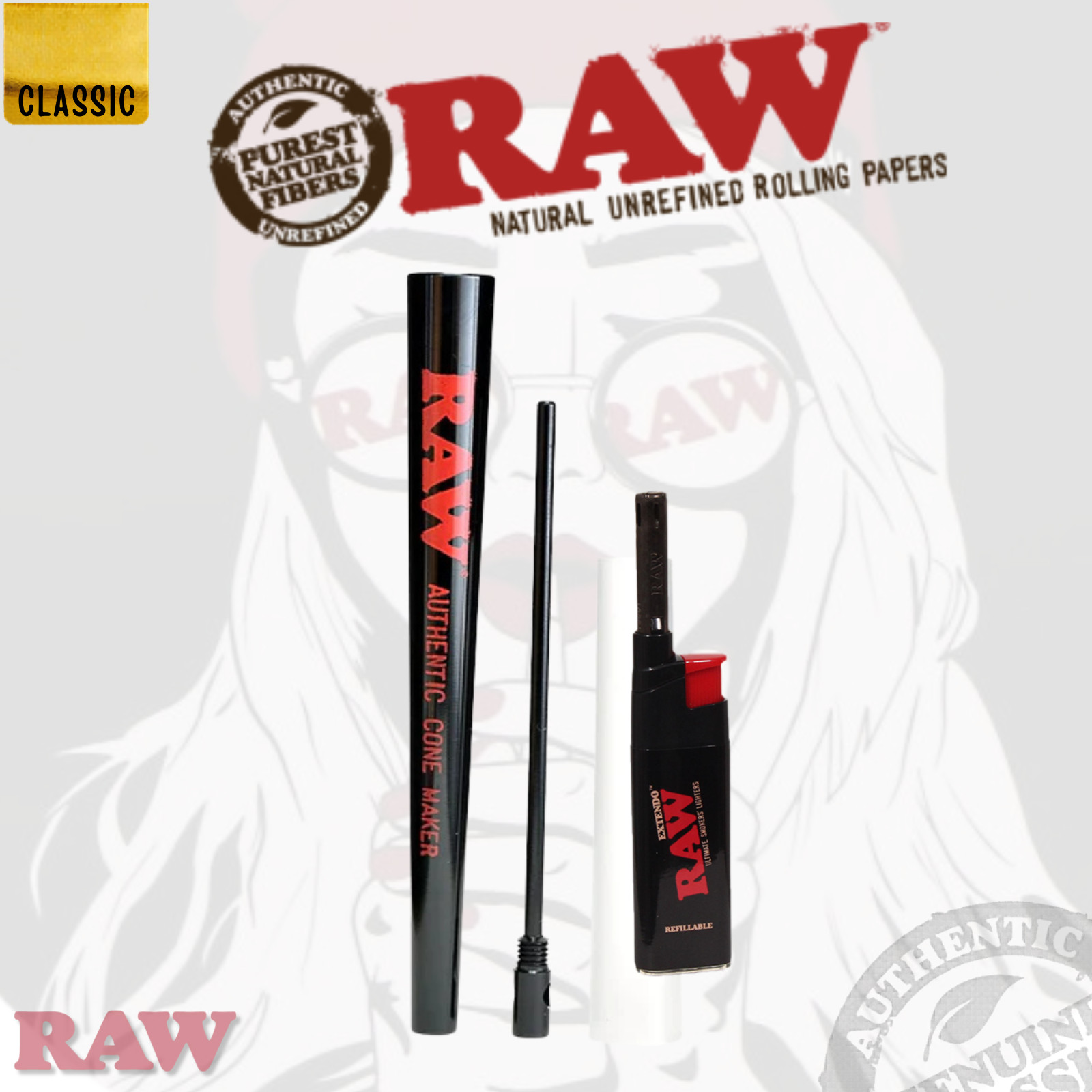 RAW Perfect Cone Maker | RAW Roller Tool for Cones + RAW Extendo Tube Lighter
