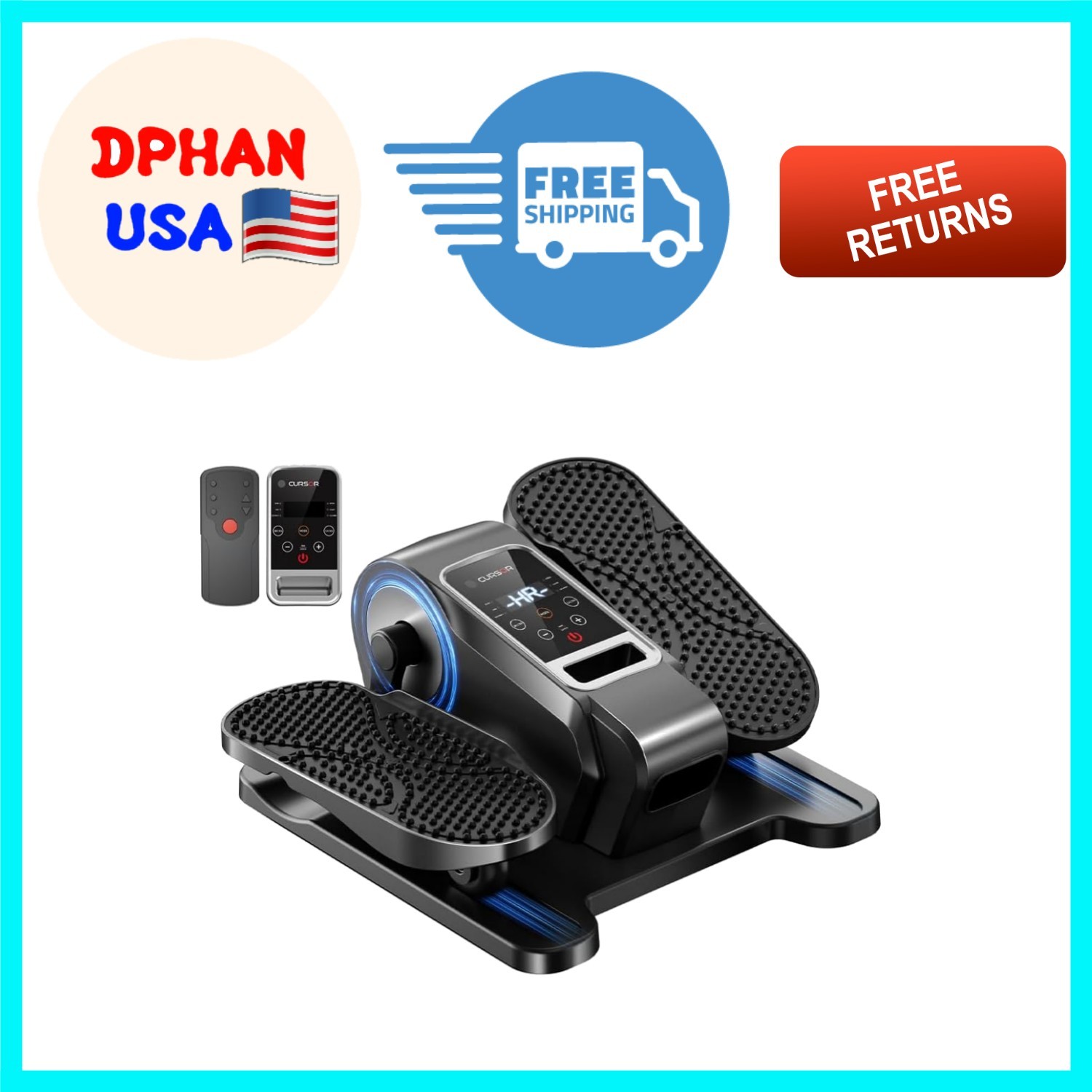 Compact Mini Elliptical Machine with Remote | 12 Adjustable Speeds for Home Use