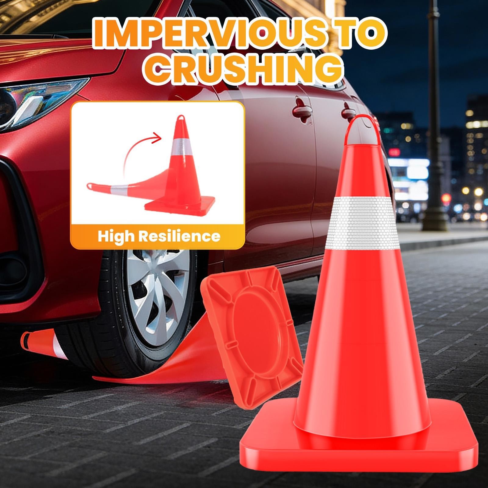 Waterproof & Sunproof | Can Connect Safety Chain | Stackable PVC Traffic Safety