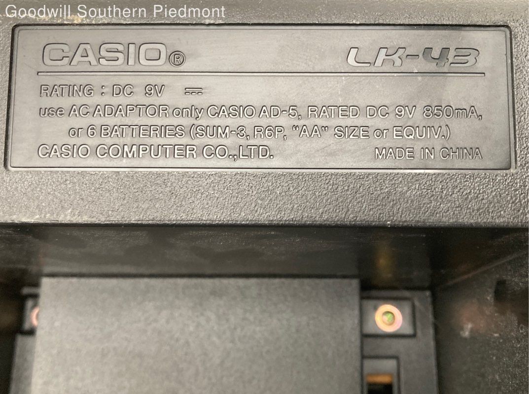 Casio LK-43 61-Key Lighted Keys Teaching System Keyboard - Tested