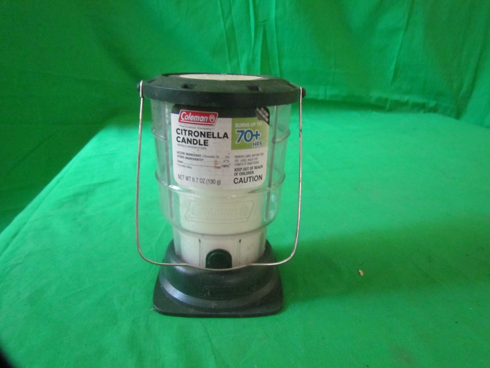Coleman 70+ Hour Citronella Candle Outdoor Classic Lantern Design Green New
