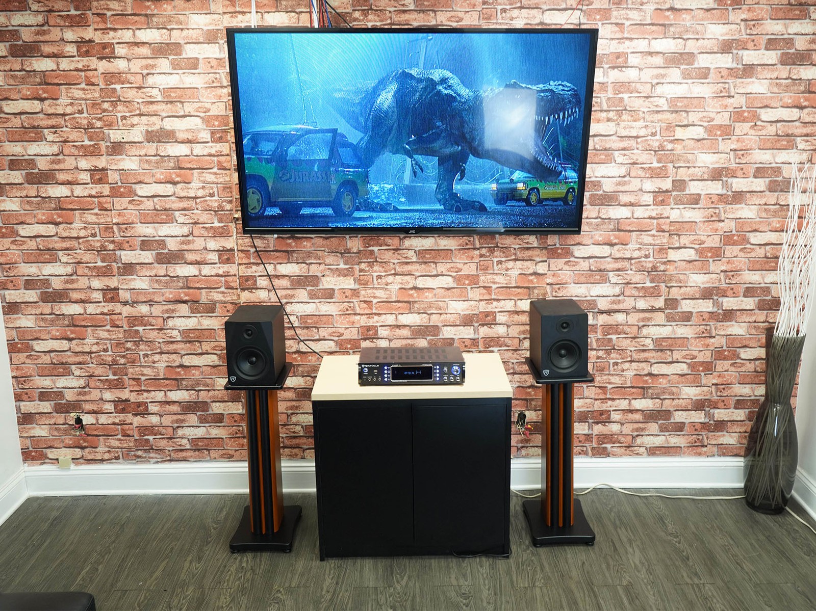 (2) Rockville SS28C Classic Wood Grain 28" Speaker Stands Fits Fluid Audio FA-C5