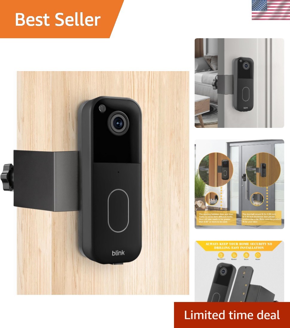 No-Drill Blink Door Mount with Anti-Theft Protection for Secure Home Entry