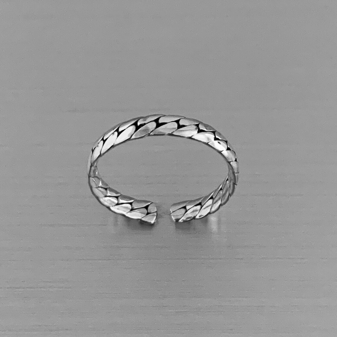 Sterling Silver Intricate Link Toe Ring, Silver Rings, Chain Links, Silver Band
