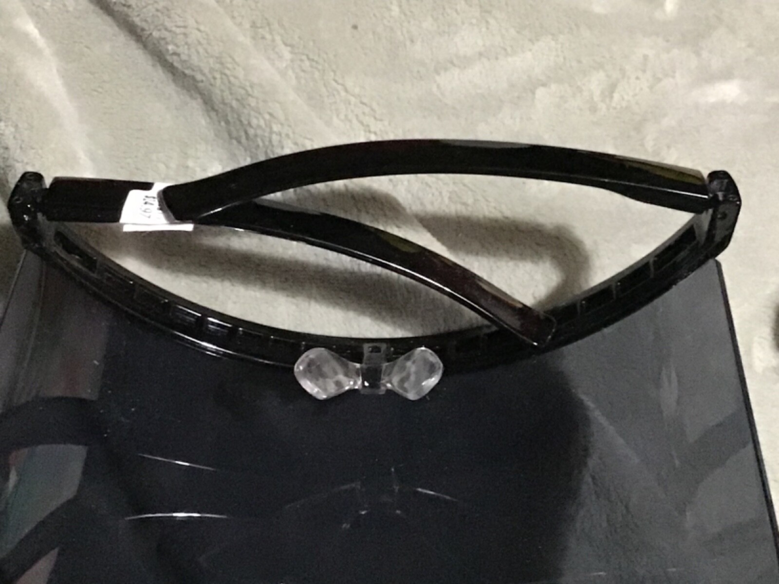 2 black plastic face shields new with tags