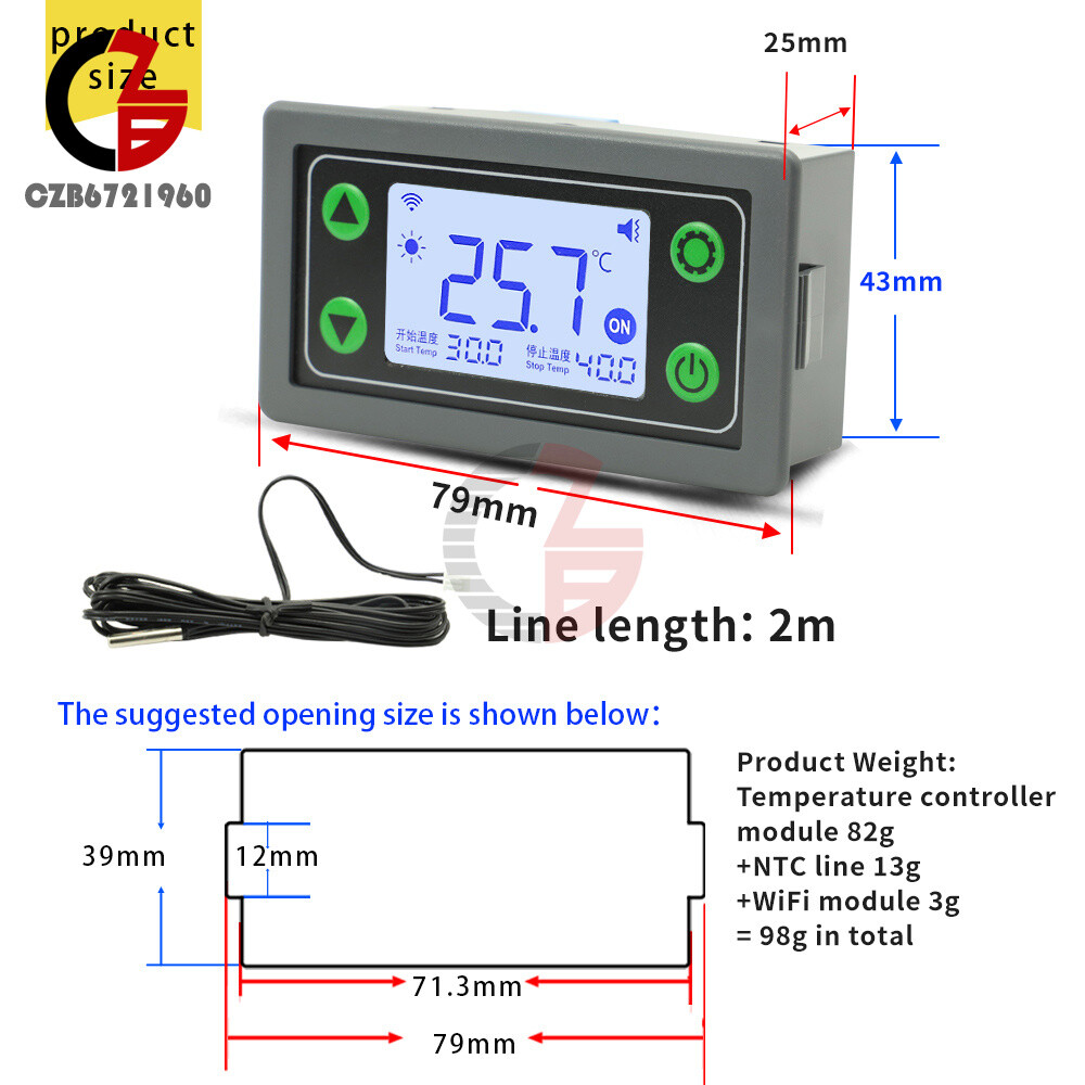 WIFI Remote Thermostat Digital Smart Automatic Temperature Controller with Probe