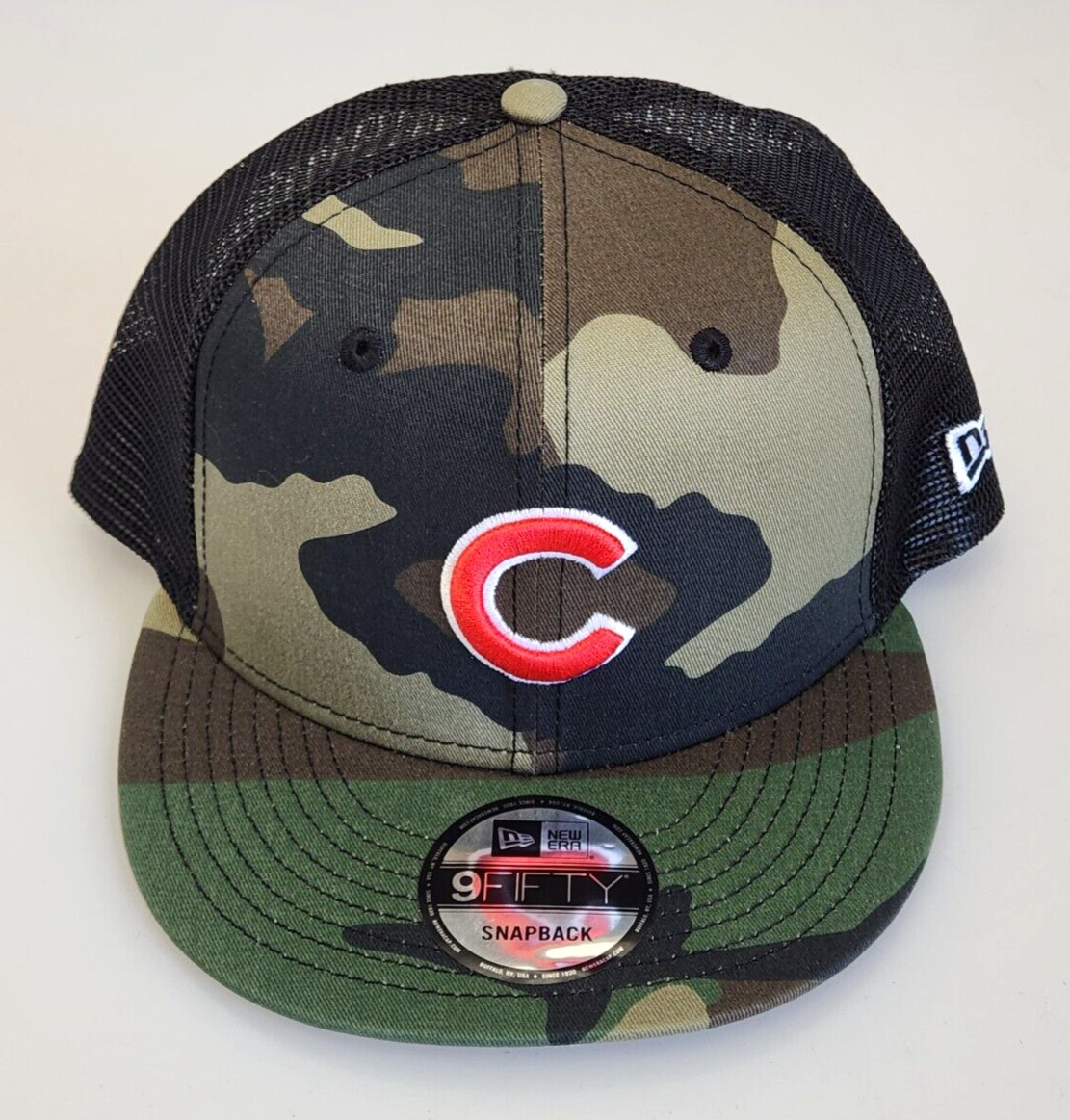 Chicago Cubs New Era 9fifty Snapback Flat Brim Hat Rank & Rally Camo Red C, New