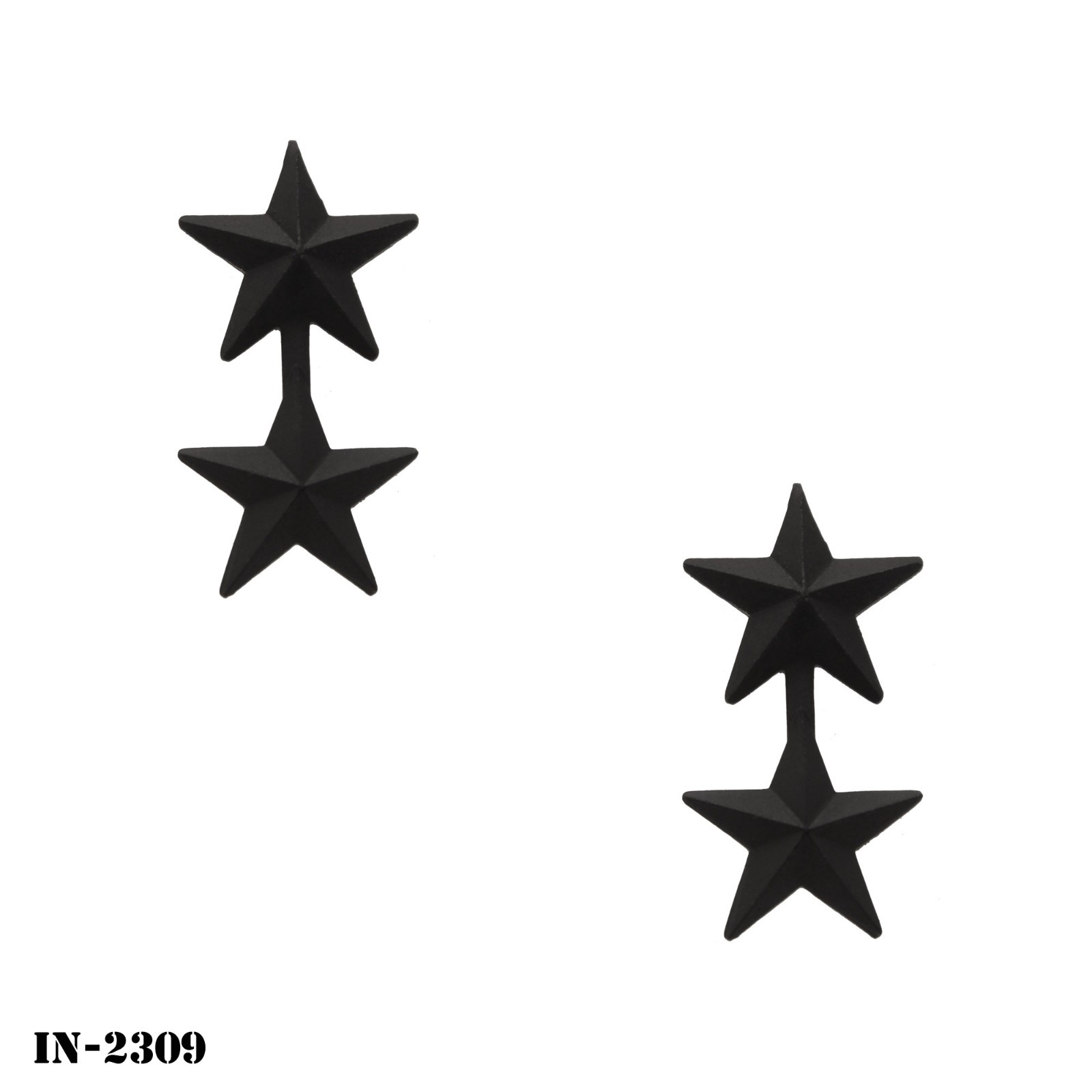 Navy Collar Device Rank Pins ~ O8 Rear Admiral ~ Black Metal ~ Small ~ NEW