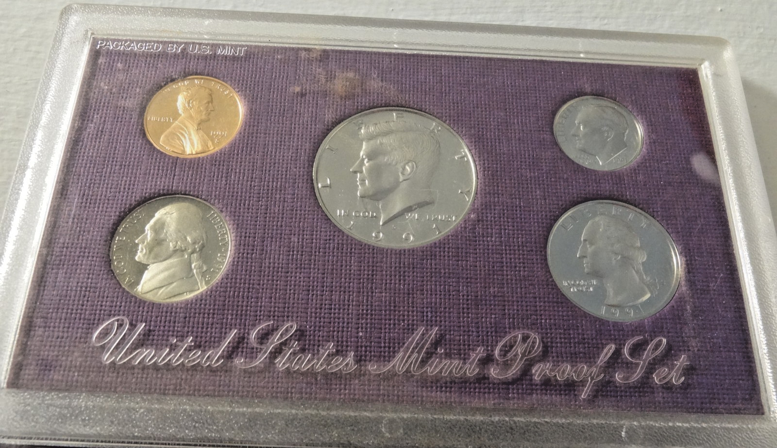 1987 and 1991 US Mint Proof sets with boxes and product card