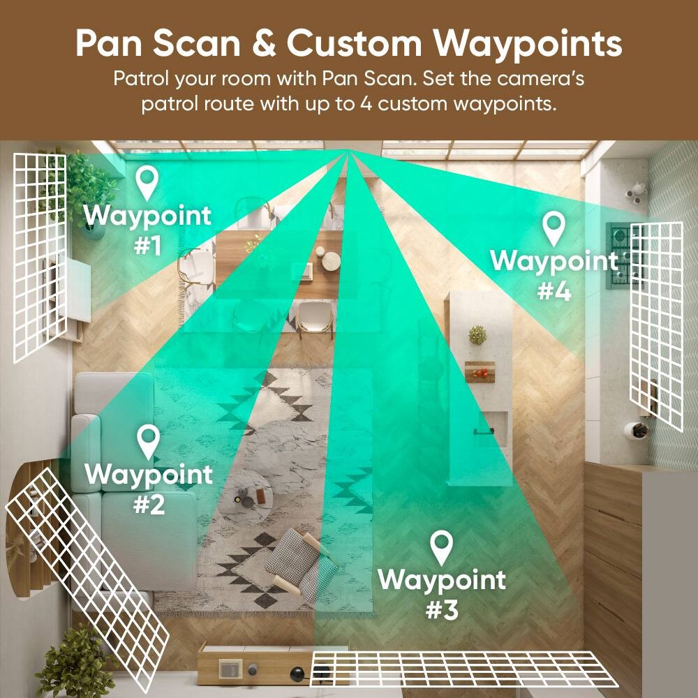 Wyze - Duo Cam Pan, 2K Wired Dual Pan/Tilt Camera with Spotlight, Indoor/Outd...