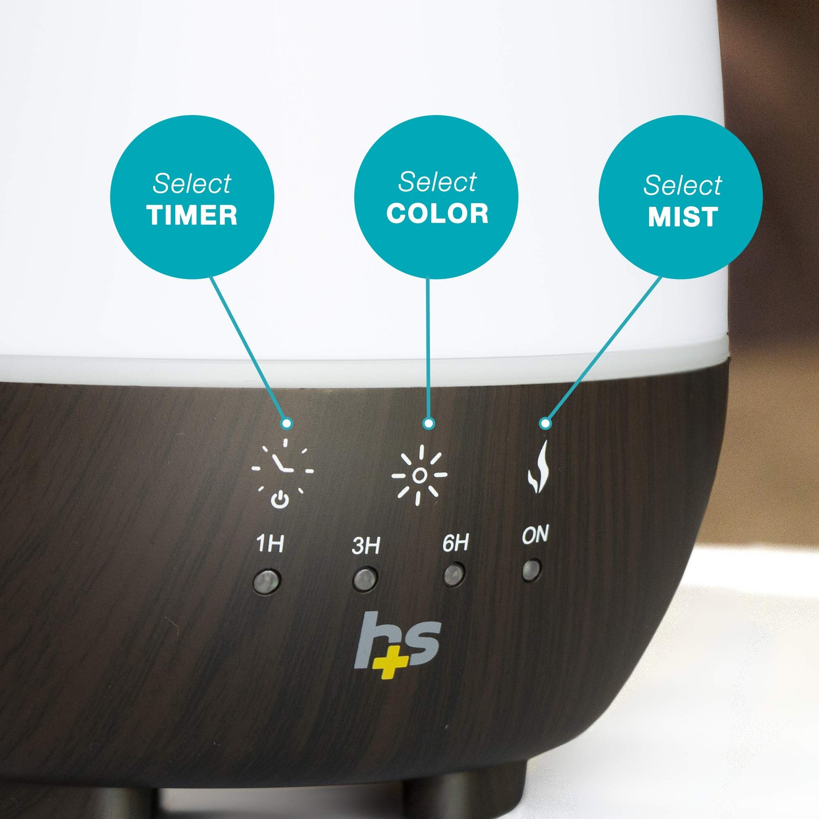 500ML Essential Oil Diffuser Cool Mist Humidifier 7 LED Colors White