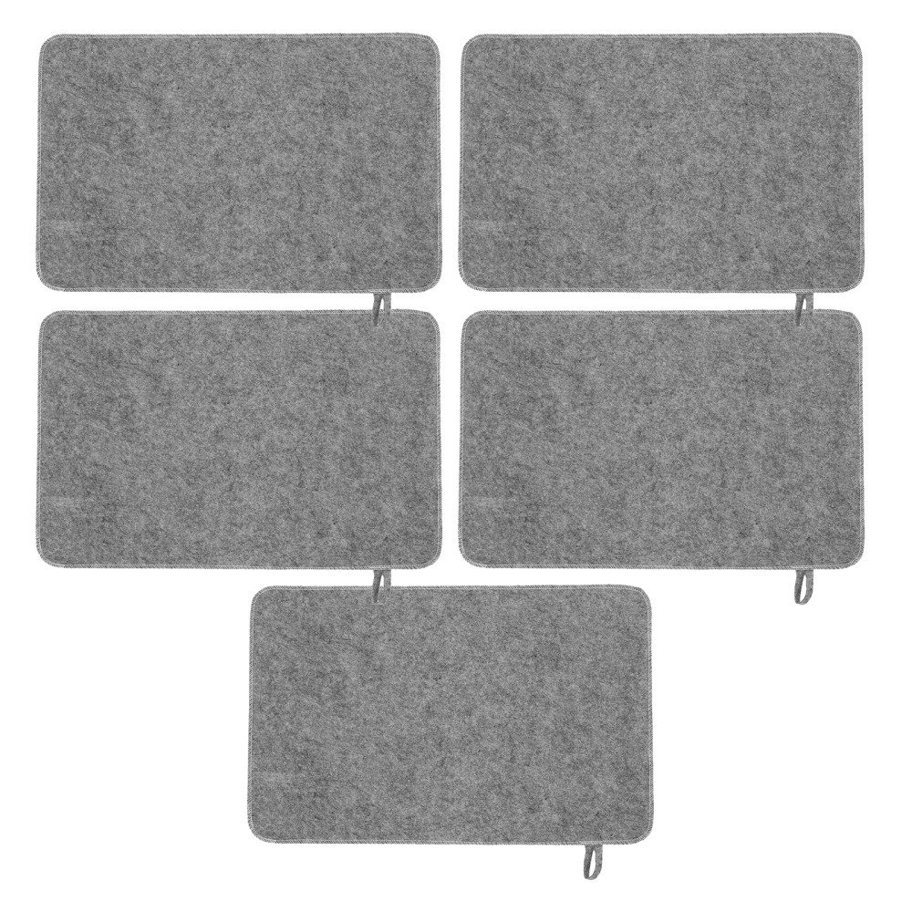 5 Pcs Grey Felt Sauna Seat Cushion Mat Insulation Pad for Shower Spa Bench Seat
