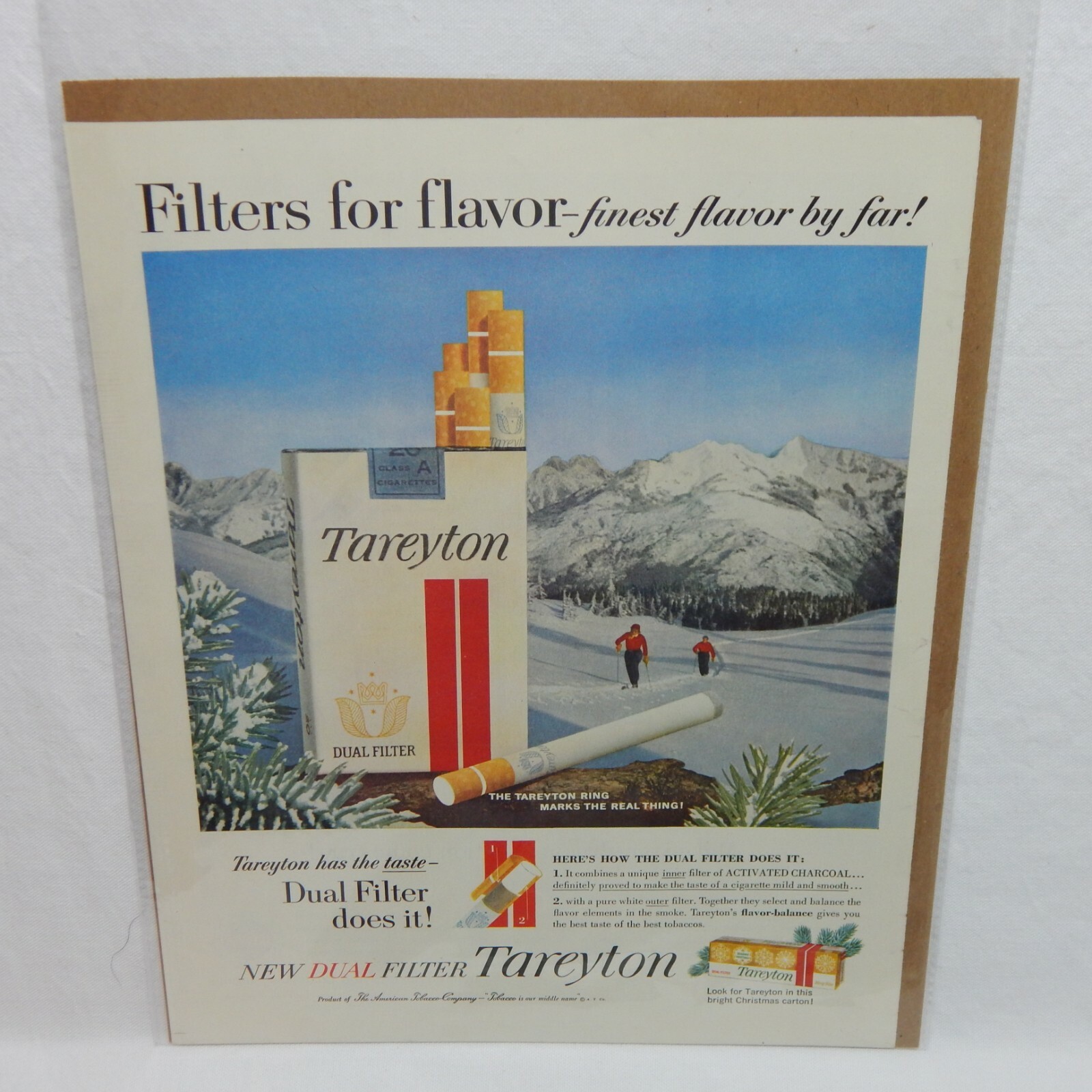 1960 TAREYTON CIGARETTE THE AMERICAN TOBACCO COMPANY ADVERTISEMENT