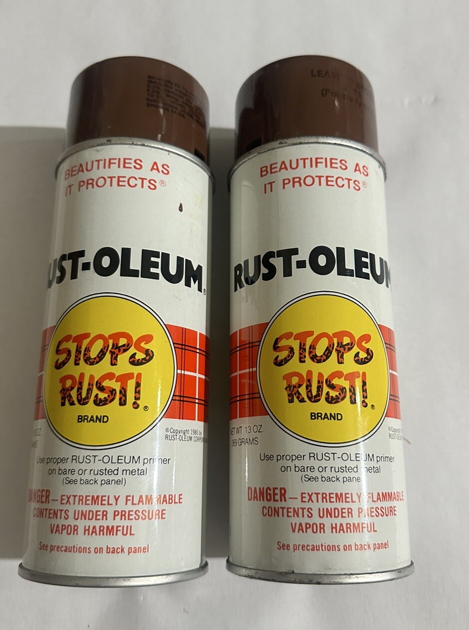 Rust-Oleum Stops Rust 13 oz. Leather Brown 7775 Lot Of 2 NOS