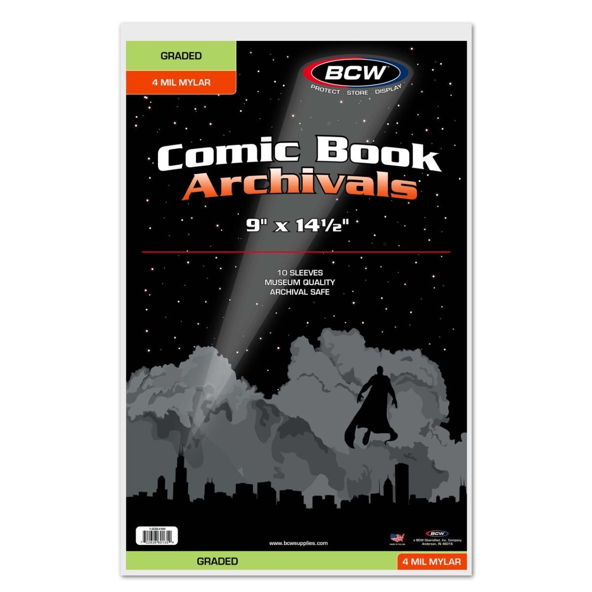 4 packs of 10 (40) BCW 9" x 14 ½" Graded Comic Book 4-MIL Mylar Sleeves