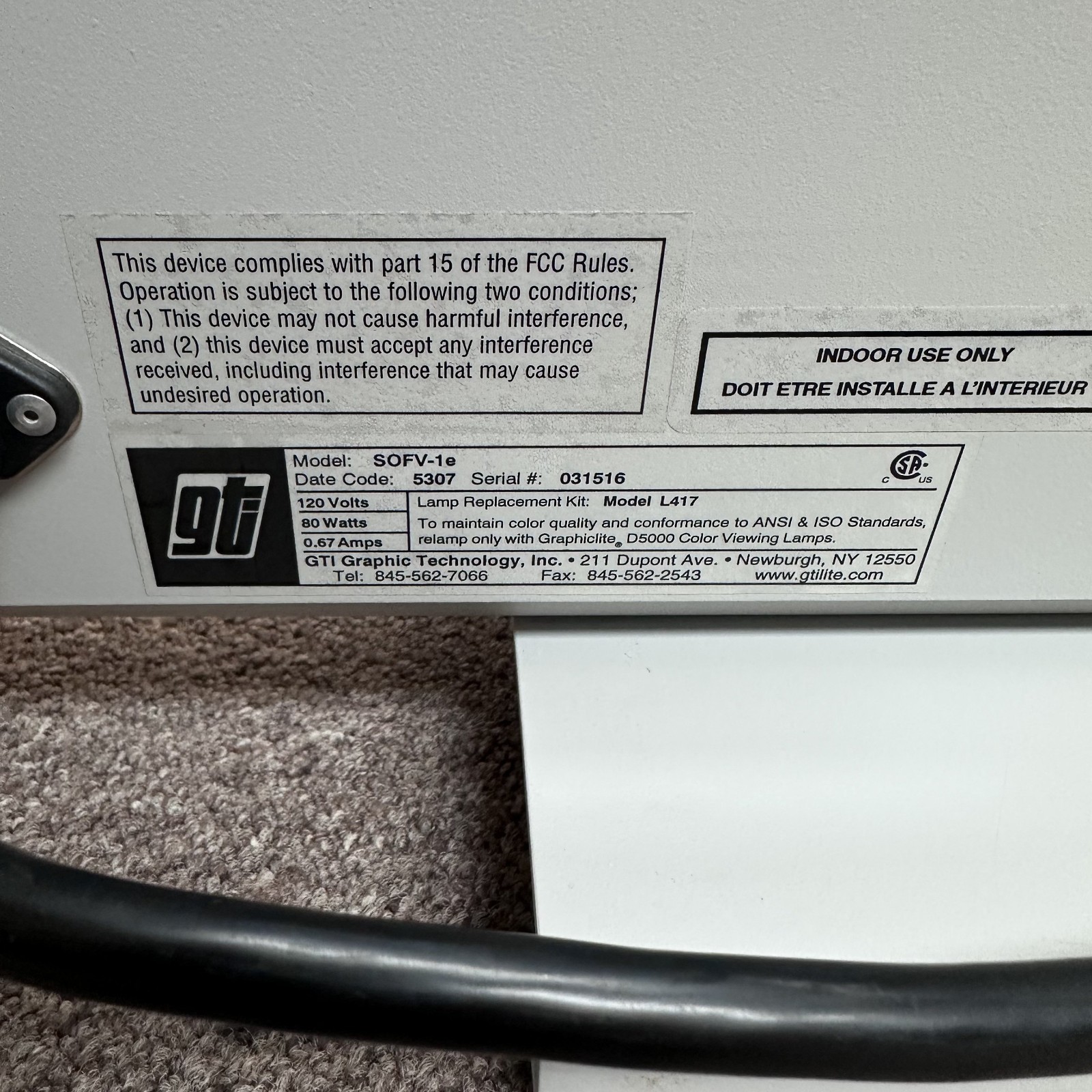 GTI Soft-View SOFV-1e Graphiclite D5000 Transmission/ Reflection Print Viewing