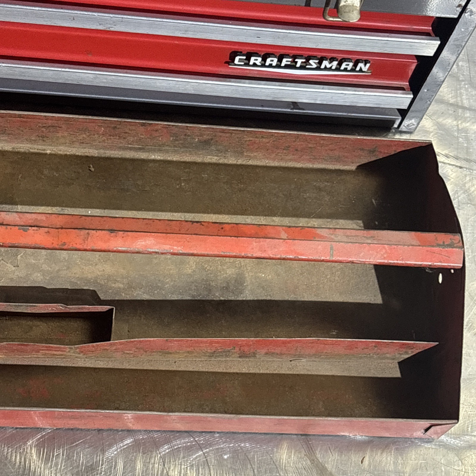 Craftsman 20" Portable Carrying Tool Chest Box Steel 2 Draw 65336 Vtg USA READ!