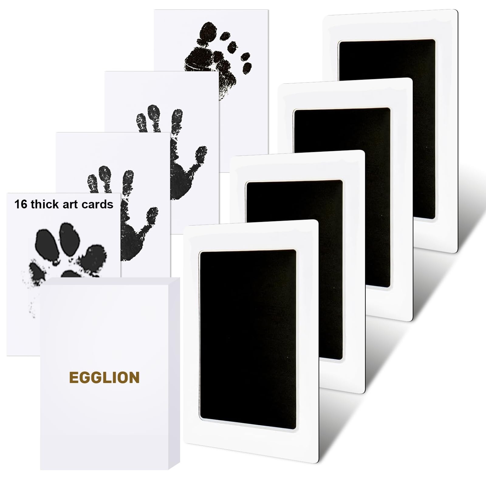 4 Pack Inkless Baby Hand and Footprint Kit – Mess Free 4-Pack, Jet Black