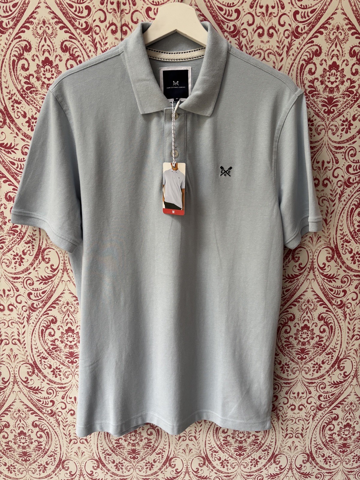 Crew Clothing Melbury Polo Shirt Light Blue Medium BNWT Chest 42/43”