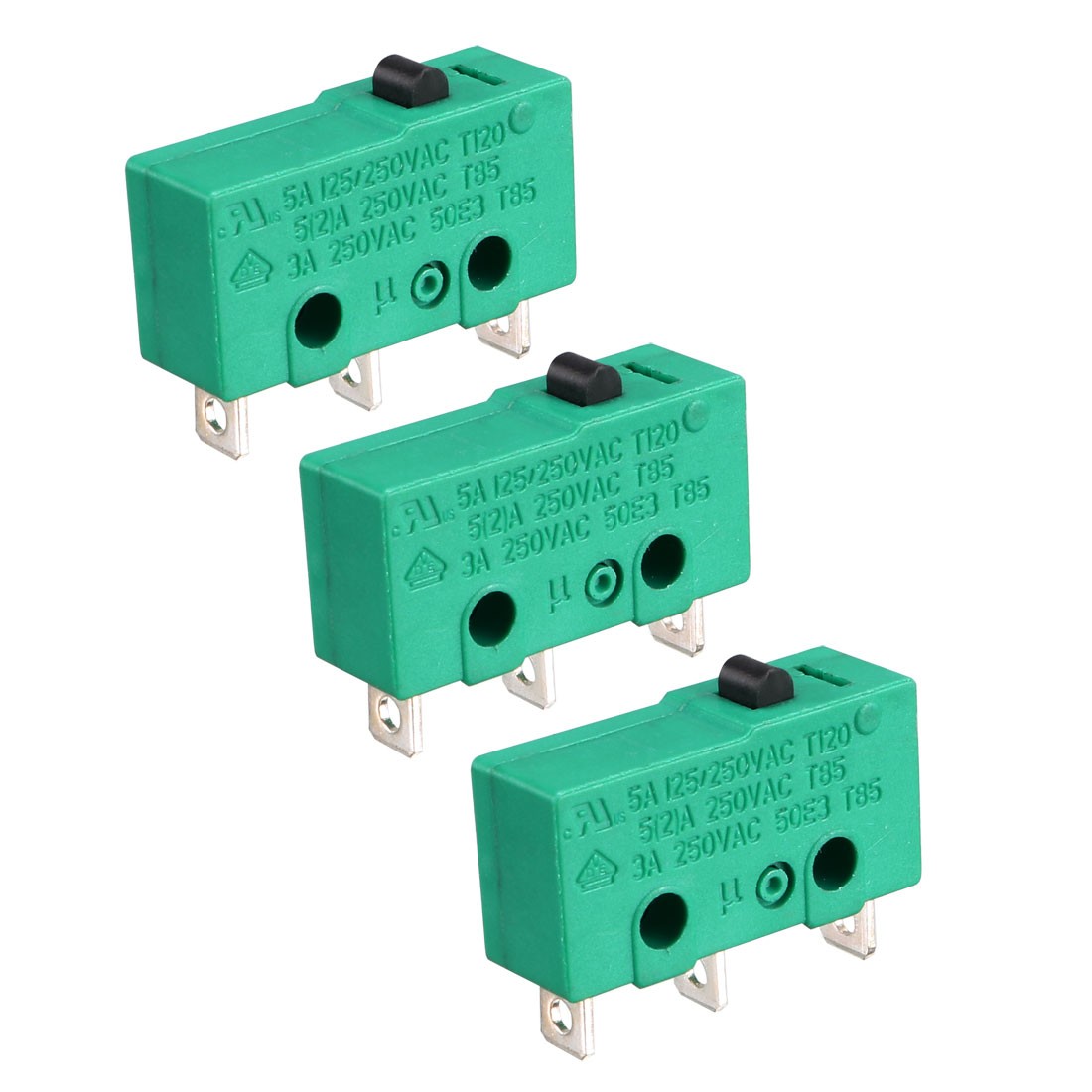 3PCS KW4-3Z-3 Micro Limit Switch SPDT 3-Terminal Momentary Push Button Actuator