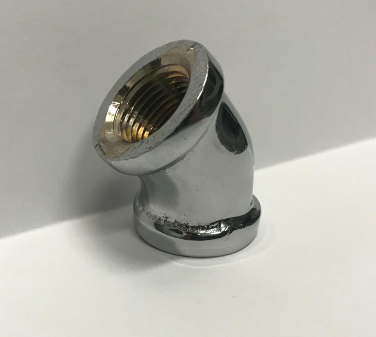 3/8"-3/4" in Chrome Plated Brass FPT 45 Degree 45° Street Elbow Threaded Connect