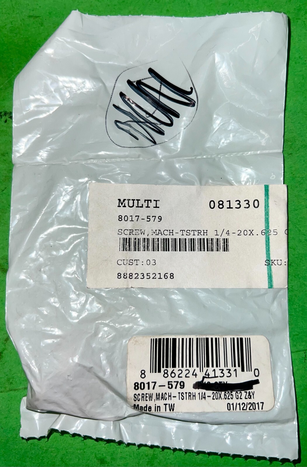 Arctic Cat OEM tstrh mach screw 1/4-20x0.625 g2 z&y 8017-579 new