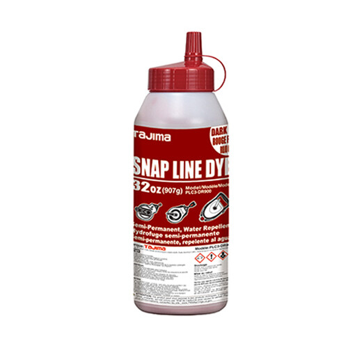 Tajima PLC3-DR900 Snap Line Dye, Permanent Marking Chalk, Dark Red, 32 oz.