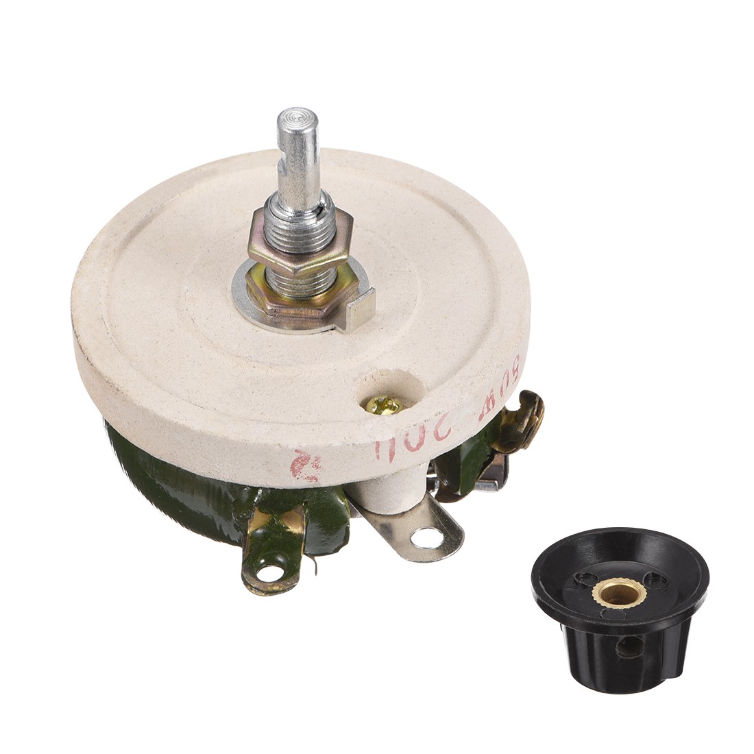 Wirewound Ceramic Potentiometer Variable Rheostat Resistor 50W 200R  Ohm W Knobs