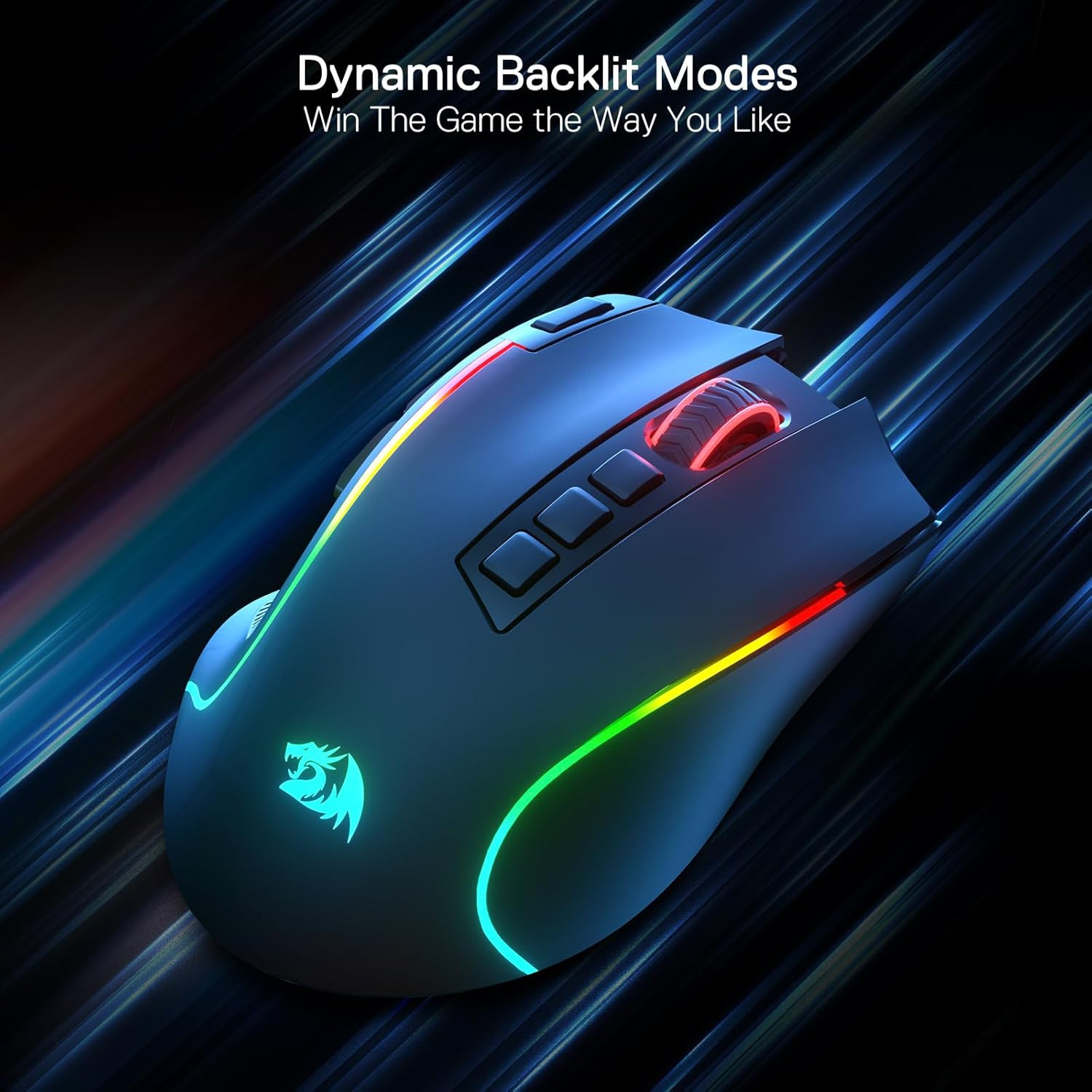 M612 PRO RGB Gaming Mouse, 8000 DPI Wired/Wireless Optical Mouse with 9 Programm