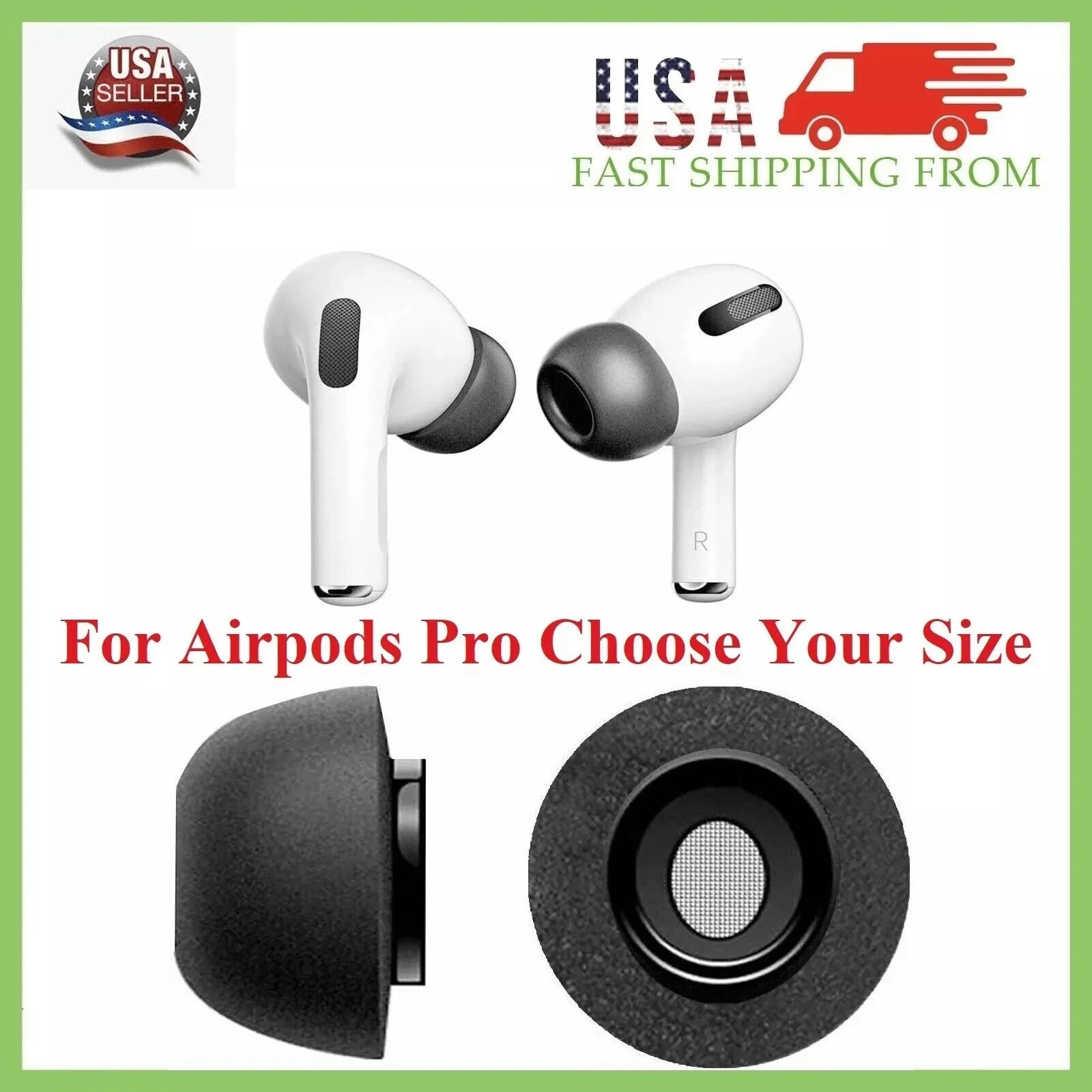 New Replacement Memory Foam Ear Tips for Air Pod Airpods Pro Select Size S/M/L