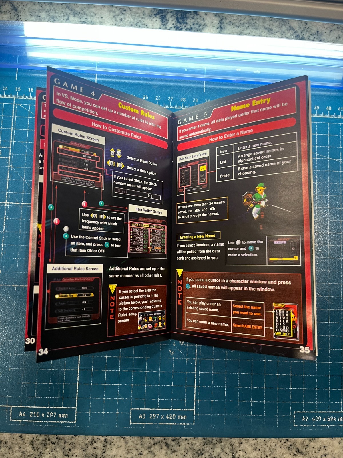 Replacement Manual for Super Smash Bros. Melee Game Cube Instruction Booklet