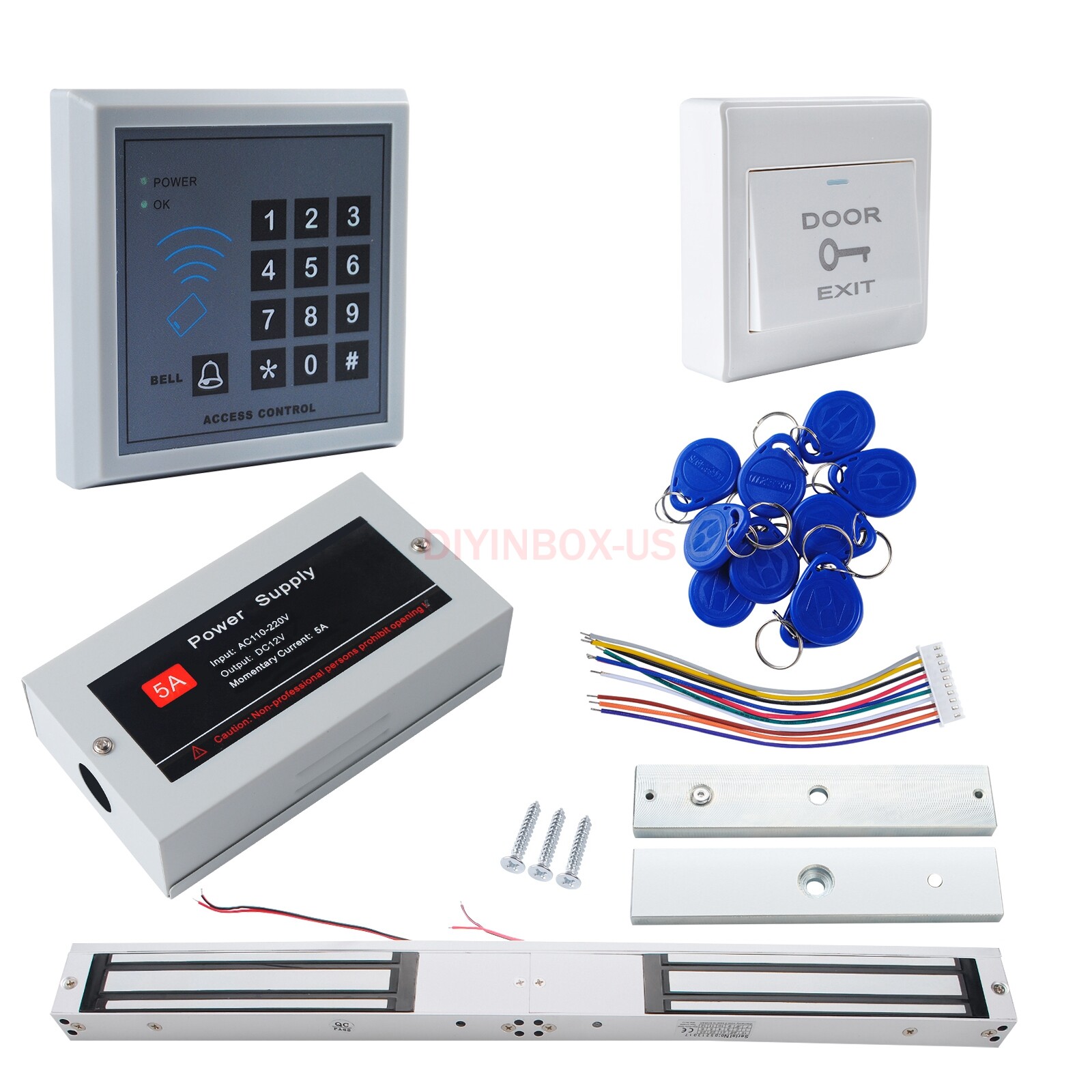 RFID Door Entry Security Access Control System Kit Set Magnetic Electronic Lock
