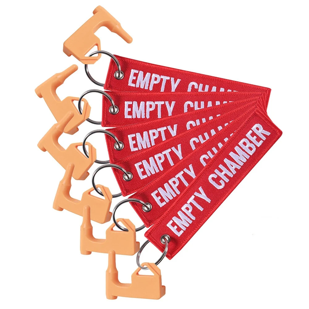 6 Pack Empty Chamber Flags Key Chains for Safety Gun Pistol Indicator - FREE SHP