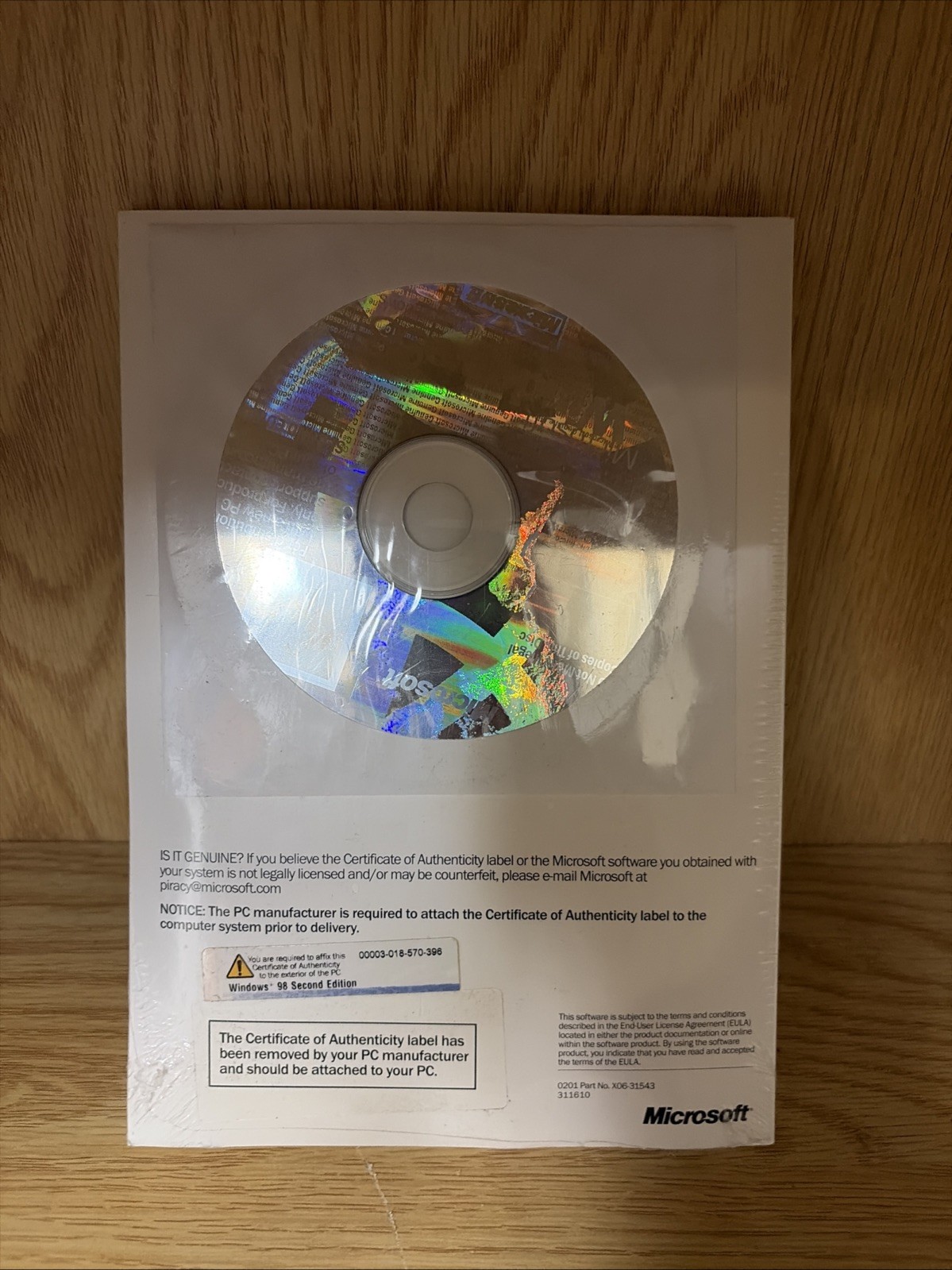 Microsoft Windows 98 Second Edition w/Floppy Boot Disk + CD (New Sealed)
