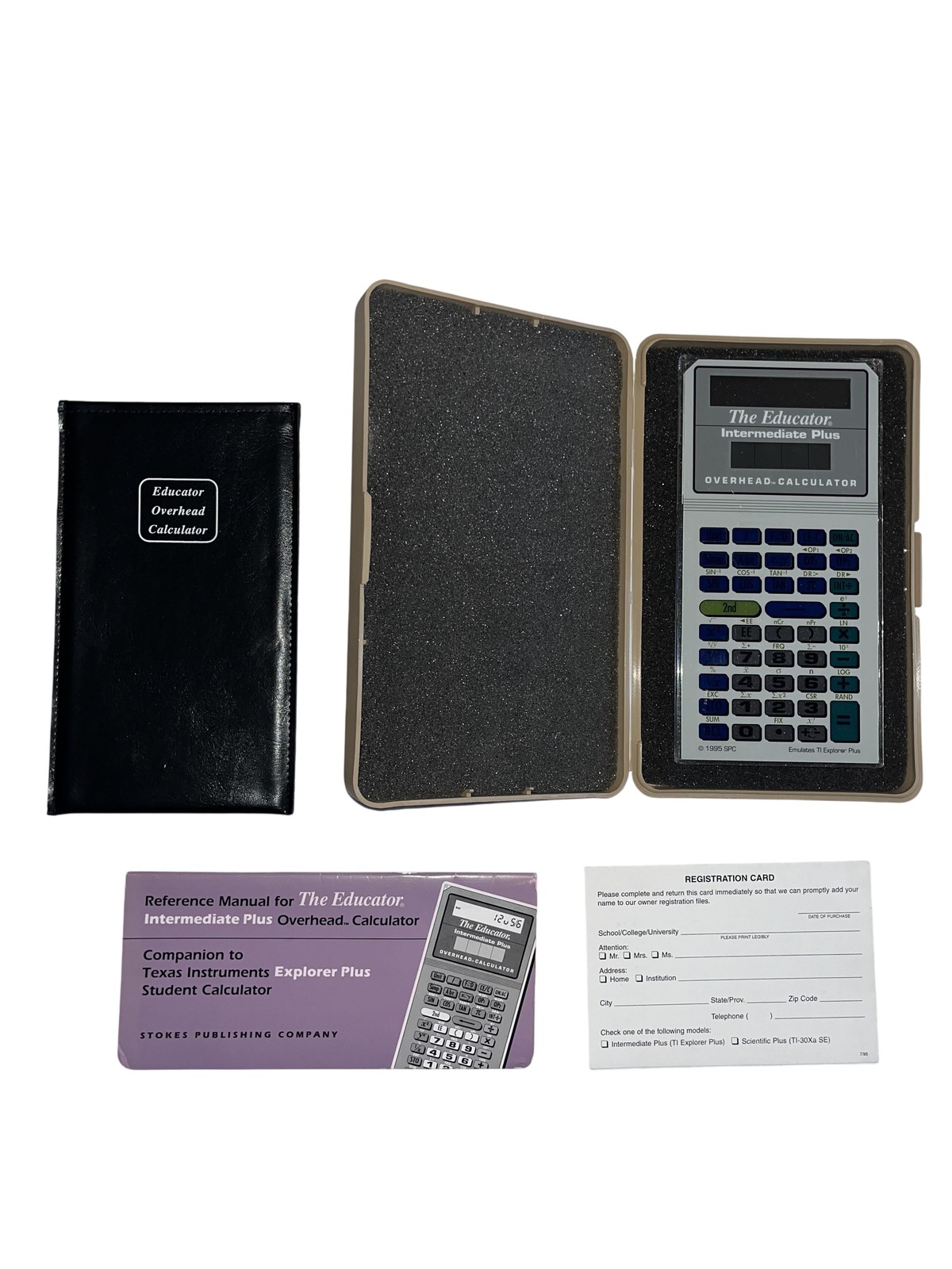 Vintage The Educator Intermediate Plus Overhead Calculator TI Explorer Plus Set