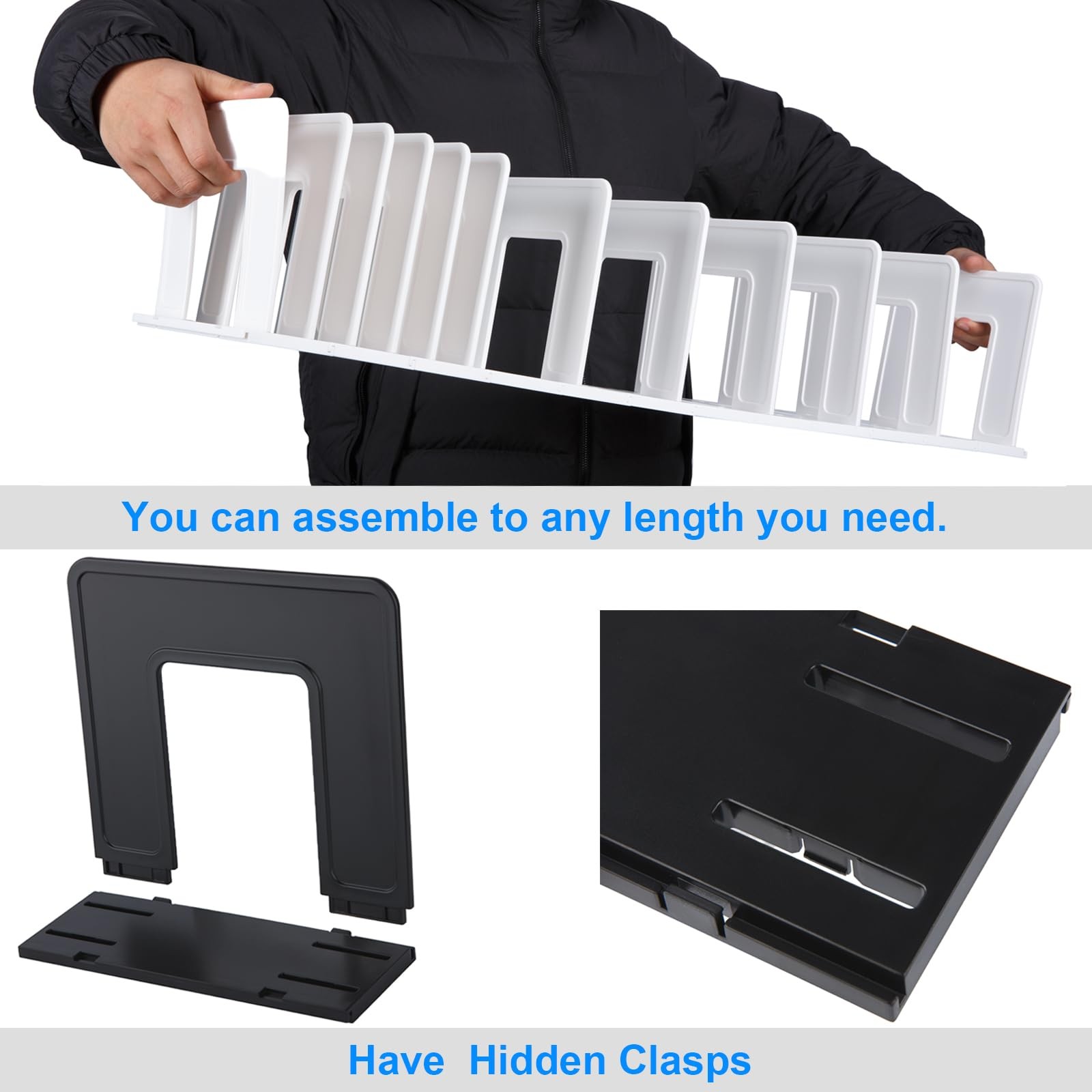 Lulueasy Adjustable Vertical File Sorter Sturdy Plastic Expandable Upright File