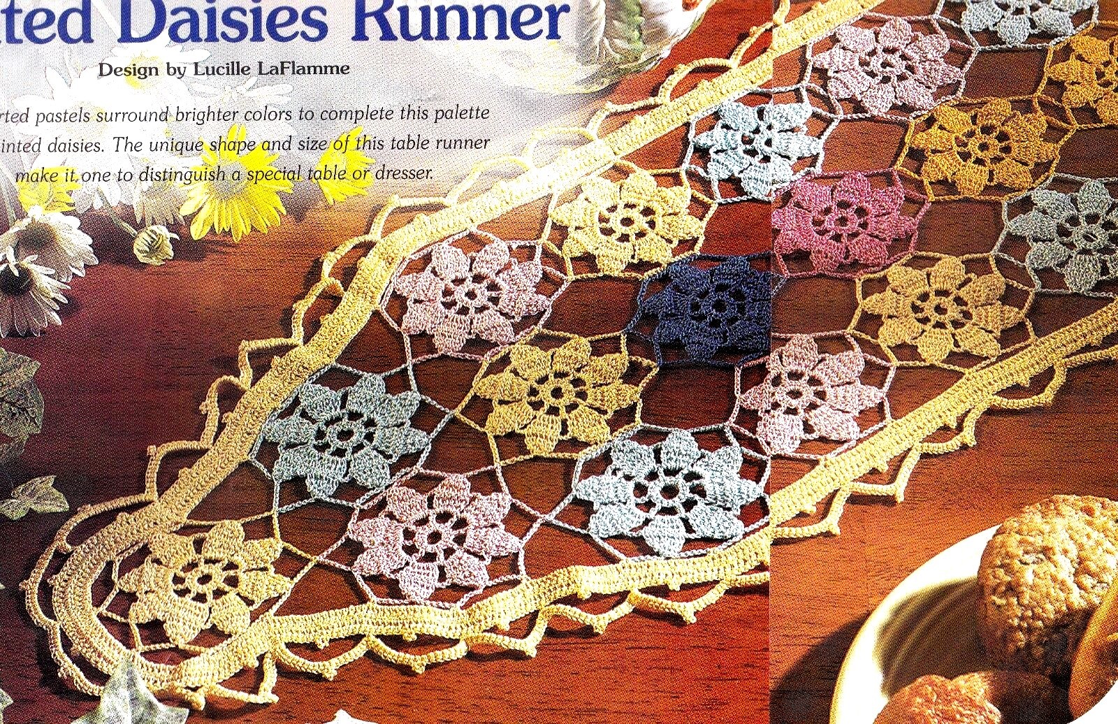 SPRING Painted Daisies Runner Doily/Crochet Pattern INSTRUCTIONS ONLY